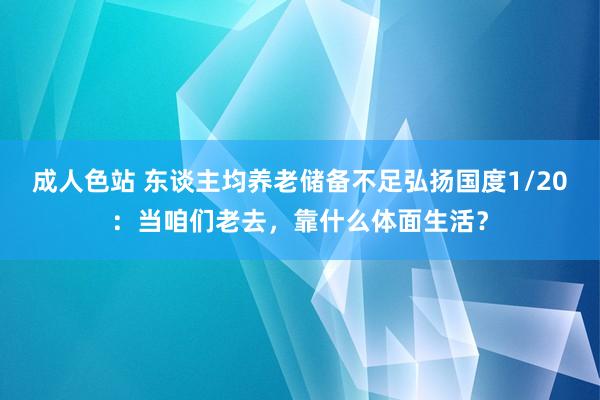 成人色站 东谈主均养老储备不足弘扬国度1/20：当咱们老去，靠什么体面生活？