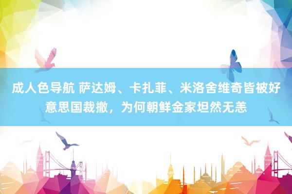 成人色导航 萨达姆、卡扎菲、米洛舍维奇皆被好意思国裁撤，为何朝鲜金家坦然无恙