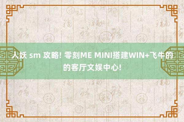 人妖 sm 攻略! 零刻ME MINI搭建WIN+飞牛的的客厅文娱中心!