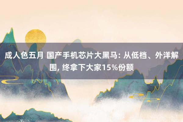成人色五月 国产手机芯片大黑马: 从低档、外洋解围， 终拿下大家15%份额